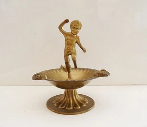 ALTER STEHASCHENBECHER VINTAGE RETRO BRONZE/MESSING ENGEL CHERUBIN ART DECO - Bild 1 von 4