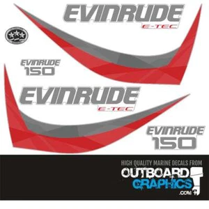 Evinrude 150hp ETEC  outboard decals - 2015 60º small block - White Cowl - Picture 1 of 1