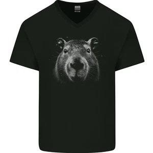 A Cool Capybara Herren V-Ausschnitt Baumwolle T-Shirt - Bild 1 von 3