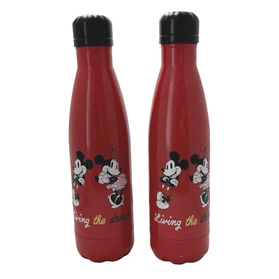 Disney Water Bottles Red Mickey Minnie Mouse Insulated Stainless Steel Drinking - Image 1 of 4