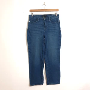 DKNY Jeans Sz 12 Blue Denim Cotton Blend Stretch Pockets Straight Leg Womens - Picture 1 of 9