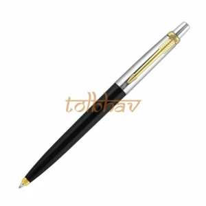 Parker Jotter Standard GT Gold Trim Ball Point Pen BP, Black Body, Blue Ink, New - Picture 1 of 6