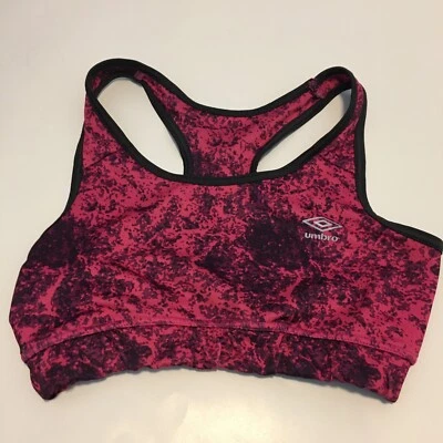 Sujetador deportivo Umbro para mujer Umbro corredor espalda rosa talla pequeña tie dye púrpura rosa Foto 1 de 4