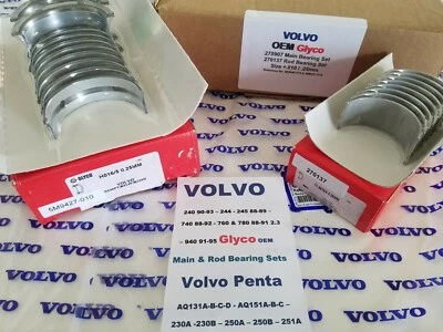 Volvo & Penta B230 Engine 88-95 Main Bearing Set +.010 240s  AQ131, AQ151, AQ171 - Image 1 of 4
