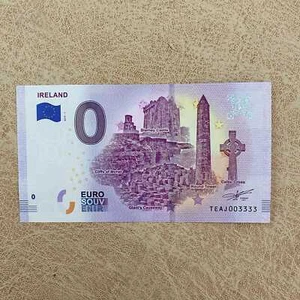 Billete de Euro Souvenir Irlanda número de serie TEAJ 003333 - Imagen 1 de 2