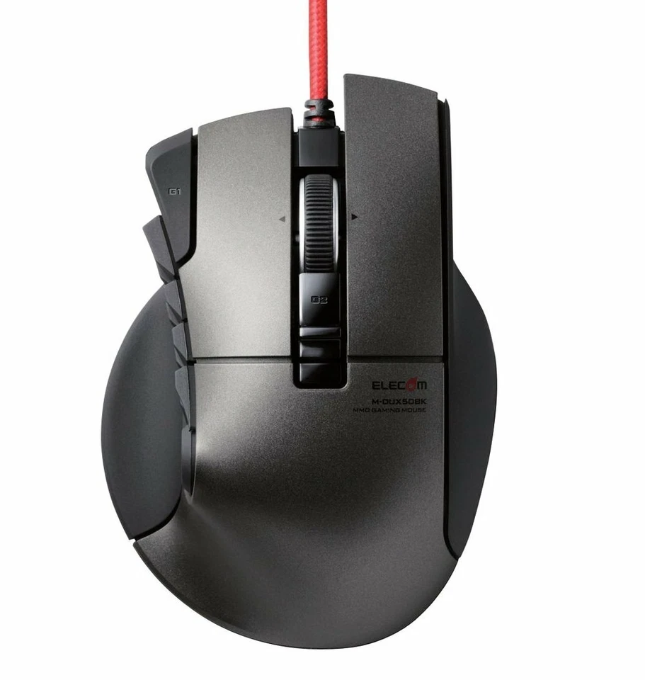ELECOM gaming mouse DUX wired 14-button 3500dpi hardware macro correspo JAPAN - Image 1 of 4