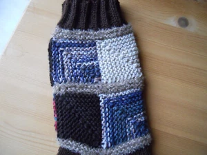 Handarbeit hand-knitted Strümpfe Größe 41 - 43 braun 6-fache wolle Patchwork - Bild 1 von 4