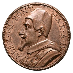 MGS VATIKAN Alexander VII. Bronzemedaille 1659 AN IV (Gaspare Mola) vz-stgl - Bild 1 von 2