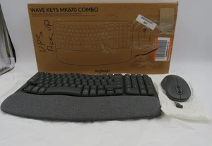 Logitech Wave Keys MK670 Wireless Ergonomic Keyboard Bluetooth Combo *READ* - Picture 1 of 14