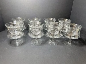 Vintage Cambridge Glas Corinth Optik Klar Meeresfrüchte Cocktailglas 8er Set - Bild 1 von 6