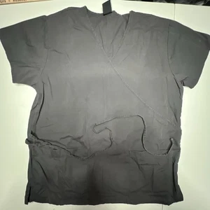 Blusa Médica MG Medgear Para Mujer Mediana Gris Oscuro Manga Corta Bolsillos Corbata Cintura - Imagen 1 de 9