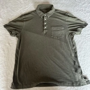 J Crew Oarsman Polo Shirt Men Medium Green Hemp Blend Lightweight Fishing Golf - Picture 1 of 5