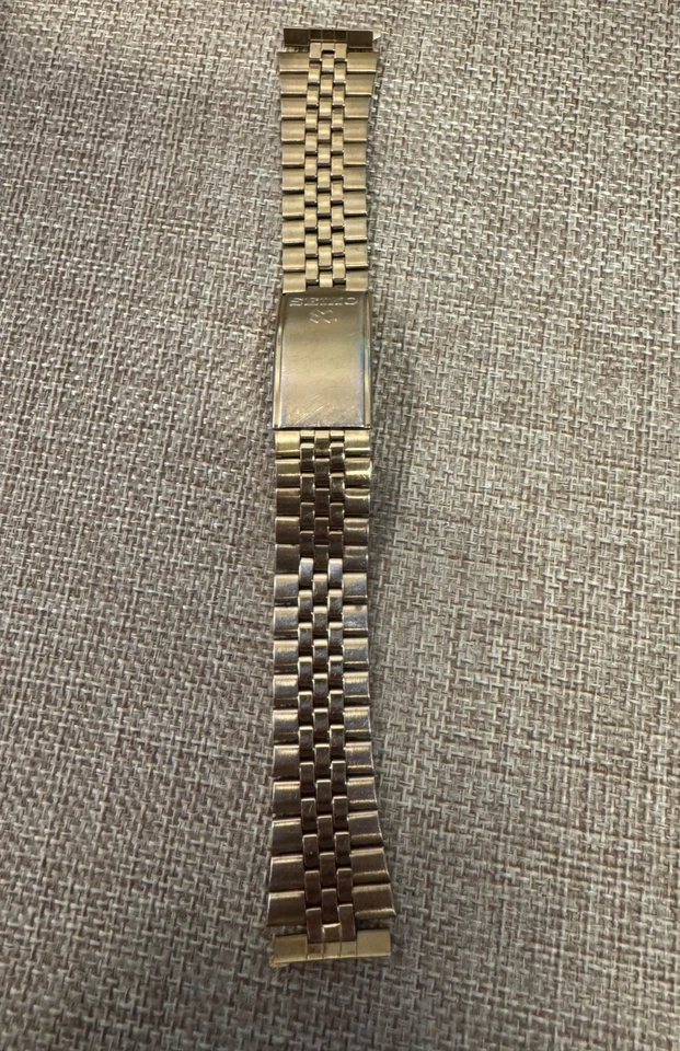 Correa de reloj vintage Seiko acero inoxidable 18 mm Japón G SQ tono dorado G1356-E Foto 1 de 3