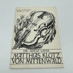 Matthias Klotz von Mittenwald Violin Maker Adolf Layer 1959 Luthier Music Rare - Picture 1 of 7