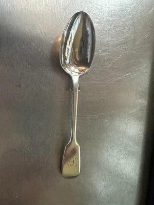 Mid Victorian Silver Teaspoon- Fiddle Pattern By James & Josiah Williams Exeter - Image 1 of 3