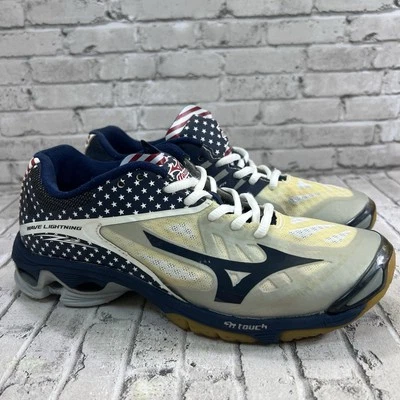 Zapatos de voleibol Mizuno Wave Lightning Z2 para mujer 7,5 rojo blanco azul estrellas rayas Foto 1 de 4