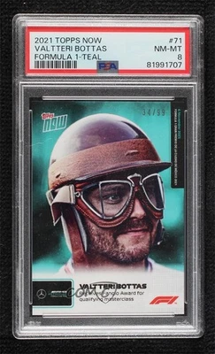 2021 Topps Now F1 Teal 34/99 Valtteri Bottas #071 PSA 8 - Image 1 of 3