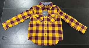 Eddie Bauer Boys Eddie's Favorite Flannel Shirt - Field Gold - Size XXS - NWT - Picture 1 of 3