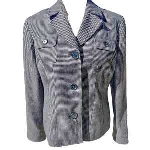 Jones New York Signature Petite Black and White Dotted Blazer – Women’s Size 12P - Picture 1 of 6
