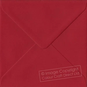 Scarlet Red S6 - 130 mm x 130 mm 100gsm Gummed Small Square Colour Envelopes - Picture 1 of 1
