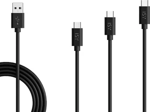 Cable USB a USB-C - ISY IZB-543, Cable 2.0, Pack 3 cables (2m, 1m and 0.6m) - Imagen 1 de 3