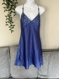 BHS Ladies Blue Silk Effect Nightwear Camisole - Picture 1 of 5