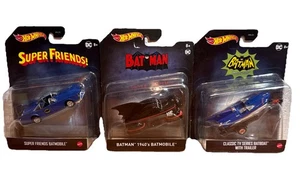 Hotwheels Batman lotto 3 super amici Batmobile anni '40 Batmobile Batboat - Foto 1 di 15