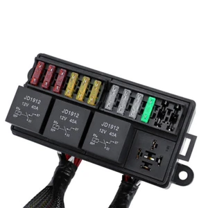 12V Relay Fuse Box Block With 4PCS Relay ATC/ATO Fuses For Auto Car Marine Boat - Picture 1 of 18
