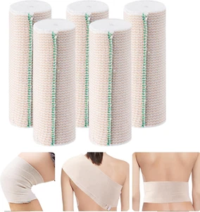 Elastic Bandage Wrap, 5 Rolls 6-Inch Compression for Sprains & Swelling Relief - Picture 1 of 12