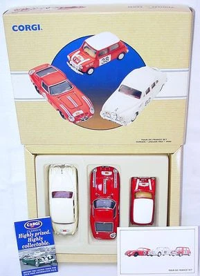Corgi Toys 1:43 MINI COOPER FERRARI 250 GTO JAGUAR TOUR DE FRANCE 3-Car Set MIB! - Image 1 of 4