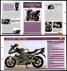 Aprilia RST 1000 Futura - Great Bikes - Mega Bikes Hachette Fold-Out Card - Picture 1 of 1