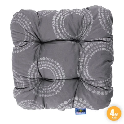 Solax-Sunshine Sitzkissen, Kreise Anthrazit - 4er-Set