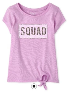 Childrens Place Girls Top Tee Shirt Flip Sequin Tie Front NWT Size 5/6 - Picture 1 of 5