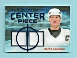 2020-21 Mario Lemieux Leaf ITG Center Piece Dual JERSEY/PATCH Card! #30/35!