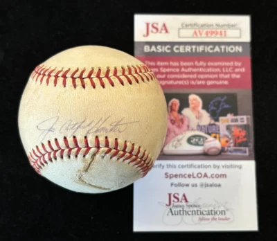 JIM CATFISH HUNTER SIGNED Reach OAL Cronin Baseball 1971-73, HOF, JSA COA. A1 - Image 1 of 4