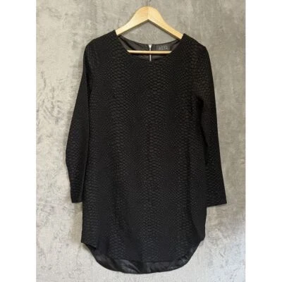 ASTR the Label Faux Snakeskin Textured Dress Sheath Small Black Lightweight - Image 1 of 4