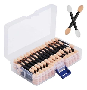 120PCS Disposable Dual Sides Eye Shadow Sponge Applicators with Container, 2.44' - Picture 1 of 6