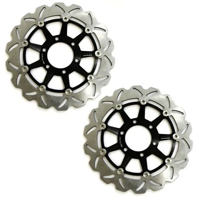 Rezo Wavy Discos de rotor de freno delantero Par se adapta Triumph Speed Triple T955 99-04 Foto 1 de 4