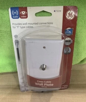 通用电气同轴电缆墙板(数量 1)白色适用于 F 型电缆 # 73239 — 第 1/2 张图片