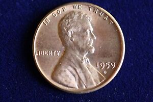 1959-D 1C RED Lincoln Cent From BU Roll