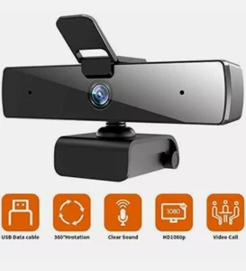Webcam with Microphone(30fps), Full HD 1080P with Privacy Cover [Upgraded] 2020 - Picture 1 of 8