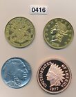 Huge 1877 Indian Penny Medal + 3 Other Large Ones - #0416