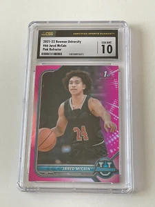 2021 Topps 1st Bowman U #66 JARED McCAIN Pink Refractor Parallel CSG 10 CGC  RC - Picture 1 of 7
