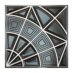 Metalized ceiling tiles 3d embossed wall panels PL86 Traditional silver 10pcs - Picture 1 of 20