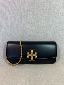 NUEVO Bolso de Hombro Convertible Tory Burch Eleanor Cuero Negro/Carrea de Cadena - Imagen 1 de 17