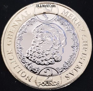 IOM Manx 2019 moneda de Papá Noel UNC de 2 libras  - Imagen 1 de 4