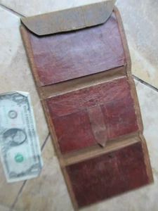 Wunderschöne, seltene 3-teilige Bürgerkrieg marokkanische Leder Geldbörse zum Umwickeln, Offizier - Bild 1 von 8