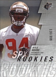 2009 SPx Rookies Silver Tampa Bay Buccaneers Football Card #219 Kyle Moore /399