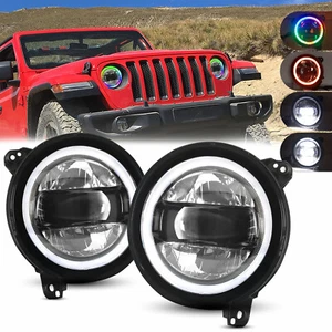 Faros LED RGB Halo 9" para Jeep Wrangler JL JLU Gladiator JT 2018-2022 2023 - Imagen 1 de 14
