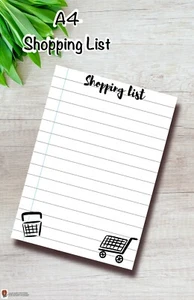 1 Handmade, A4, Shopping list, Laminated, chart, Wipe clean, Patterned. - Picture 1 of 5
